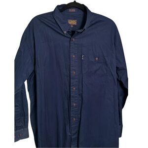 Chaps Ralph Lauren Navy Blue Men’s Button Front Shirt 16.5 32/33 Cotton Casual